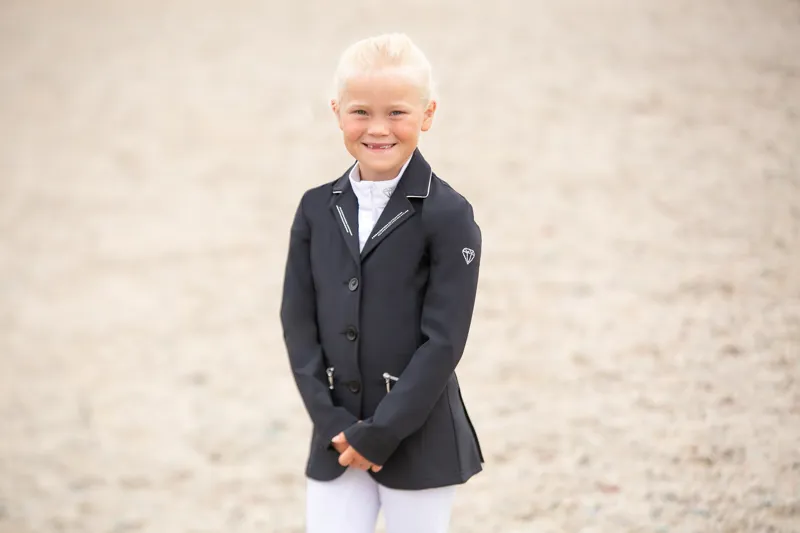 Hy Equestrian Cadiz Mizs Show Jacket - Black/Silver-3